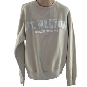 Pacific & Co Sweatshirt Unisex Medium Ft Walton Tan Beach Florida